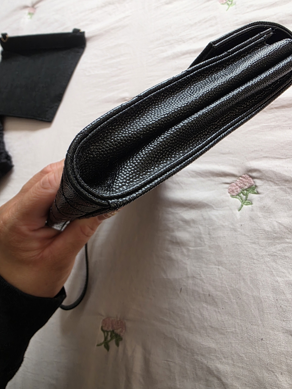 Saint Laurent Black Quilted Envelope Chain Wallet - Picture 14 of 15